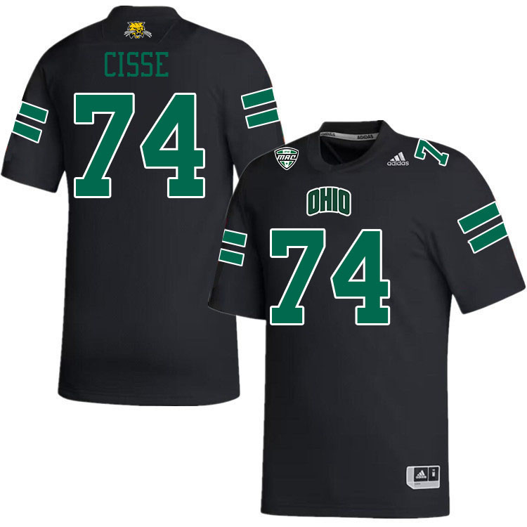 Ohio Bobcats #74 Tigana Cisse College Football Jerseys Stitched-Black